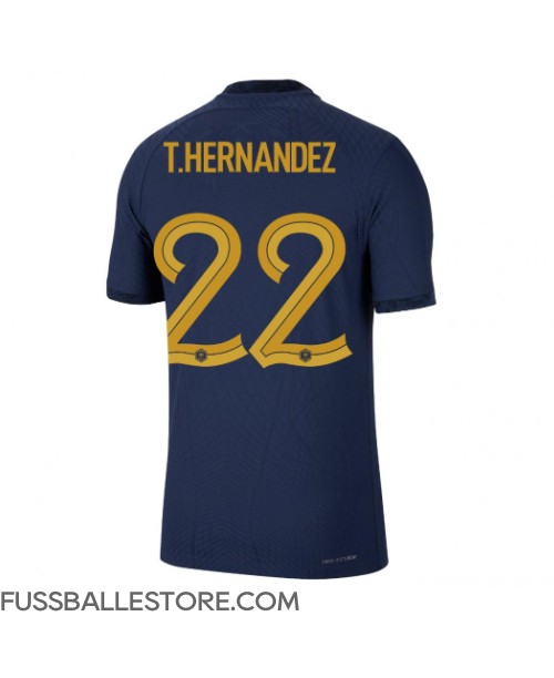 Günstige Frankreich Theo Hernandez #22 Heimtrikot WM 2022 Kurzarm